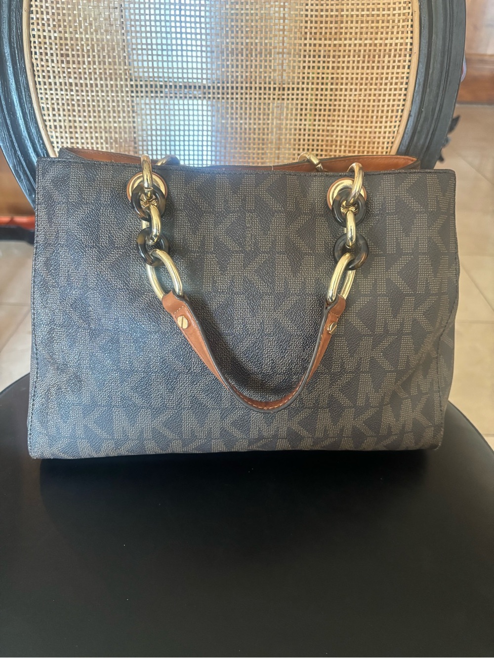 michael Kors Bag with Gold & tortoise Hardware